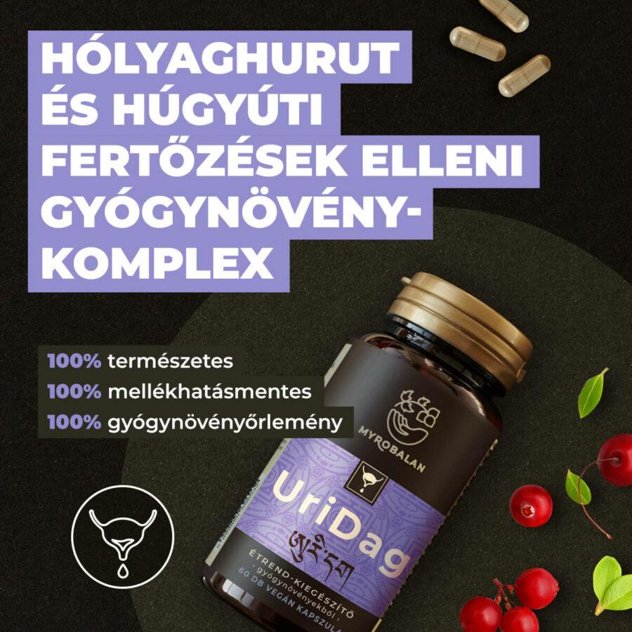 Myrobalan gyógykészítmények - Uridag Hólyaghurut és húgyúti fertőzések elleni gyógynövény-komplex A gyógynövény-komplex egy 100%-ig természetes hólyaghurut és húgyúti fertőz 