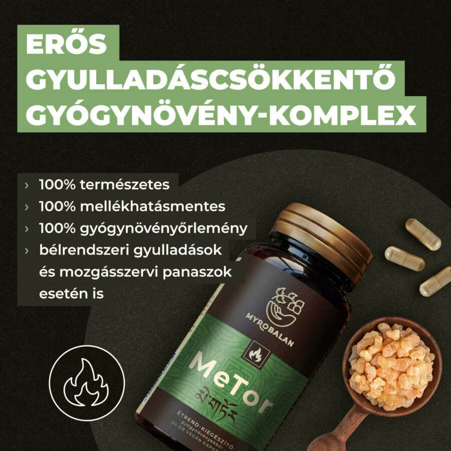 Myrobalan gyógykészítmények - Metor Gyulladáscsökkentő gyógynövény-komplex A MeTor gy&oacute;gyn&ouml;v&eacute;nyes k&eacute;sz&iacute;tm&eacute;ny 18 