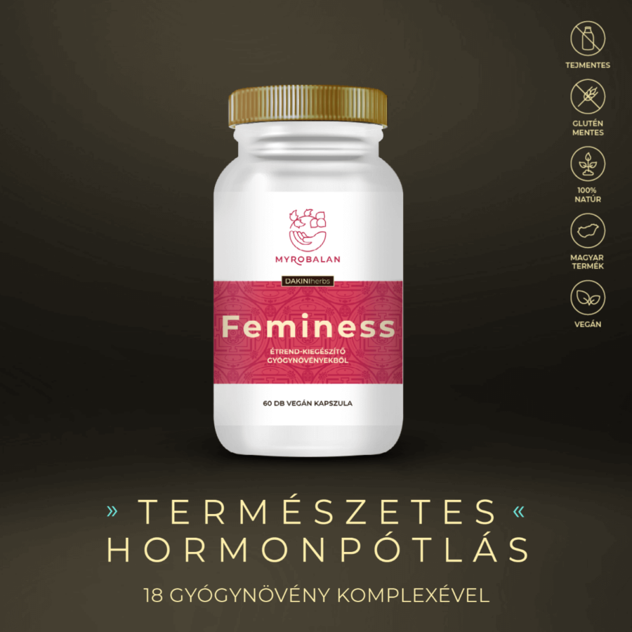 Myrobalan gyógykészítmények - Feminess Könnyed változókor gyógynövény-komplex A gyógynövény-komplexben olyan növényi hatóanyagok találhatók, melyek termé 