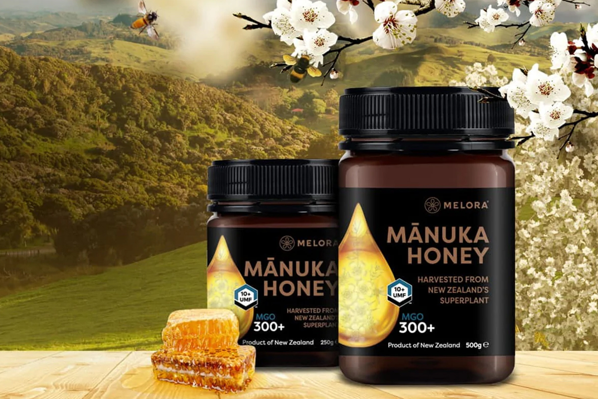 Manuka méz - Melora - Manuka méz 300+ MGO™ UMF10 500g  MGO300+ az ellenálló fertőzések ellen, gyulladásokra és gyomorsav kezelésér 
