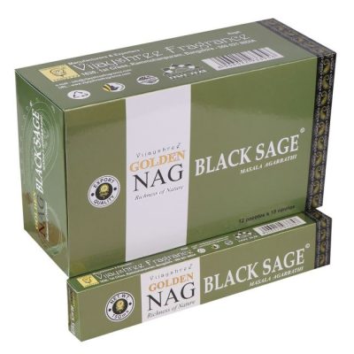 Golden Nag Black Sage-Fekete Zsálya masala füstölő  