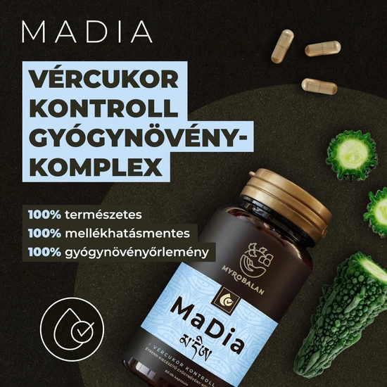 Myrobalan gyógykészítmények - MaDia vércukor kontroll gyógynövény-komplex   60 db vegán kapszula 100% gyógynövényőrleménnyel MaDiavércukor&nbsp;kontroll&nbsp;gyógynövény-komplex<br id="isPasted">60 db 