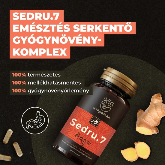 Myrobalan gyógykészítmények - Sedru.7 emésztést serkentő gyógynövény-komplex  60 db vegán kapszula 100% gyógynövényőrleménnyel Sedru.7emésztést&nbsp;serkentő&nbsp;gyógynövény-komplex<br id="isPasted">60 