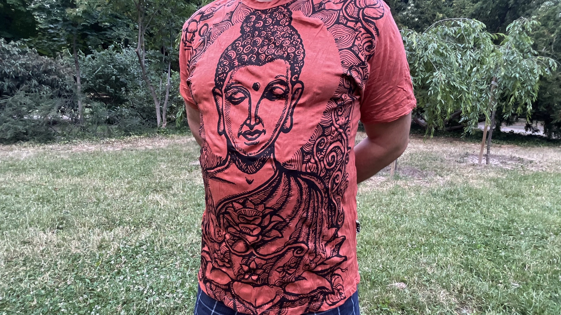 Thai férfi póló - Buddha - narancs  Férfi thai póló 100% pamutból készü