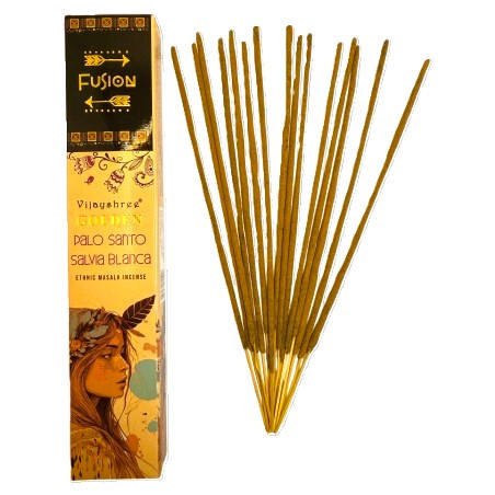 Golden Nag Füstölő - Golden Fusion Palo Santo & White Sage masala füstölő   