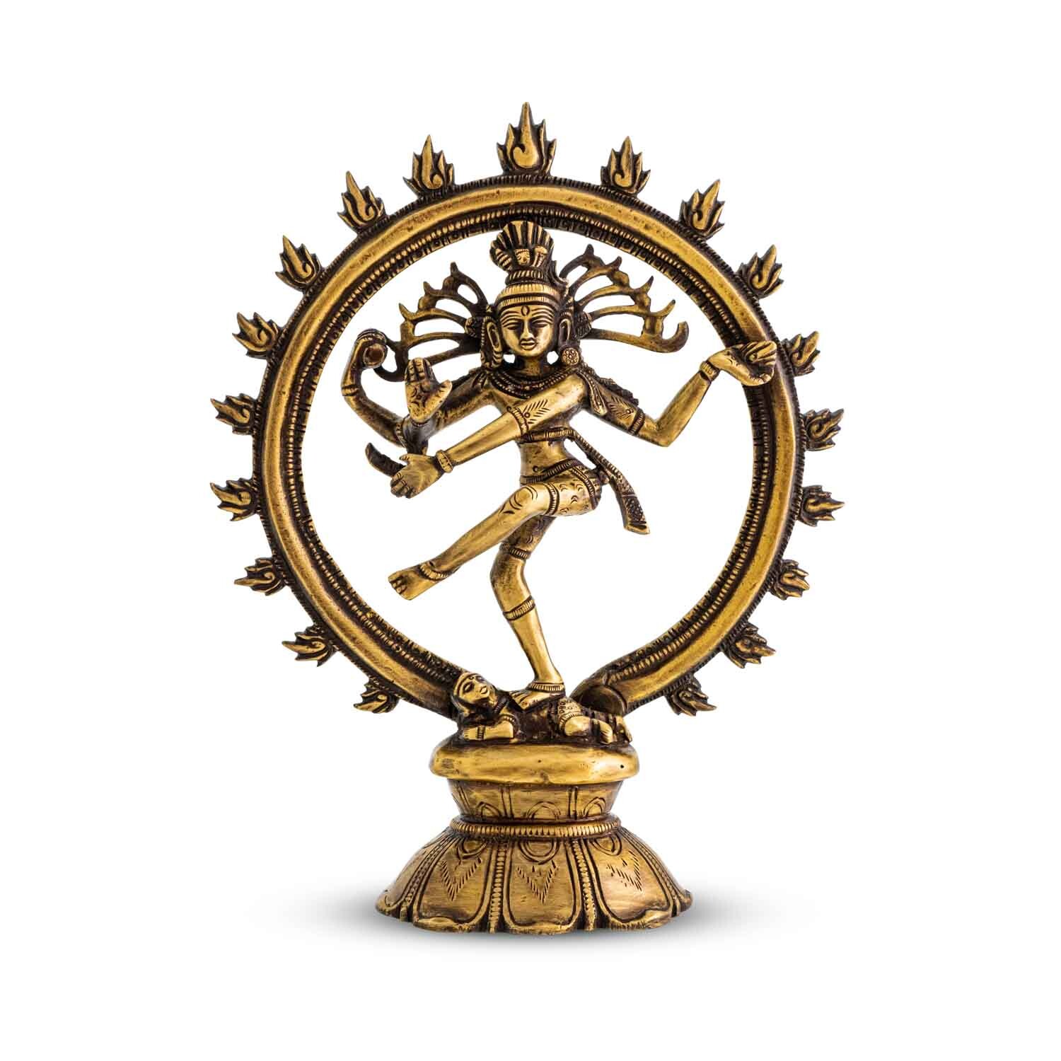 Siva szobrok - Siva Nataraja szobor - Sárgaréz - 24 cm   