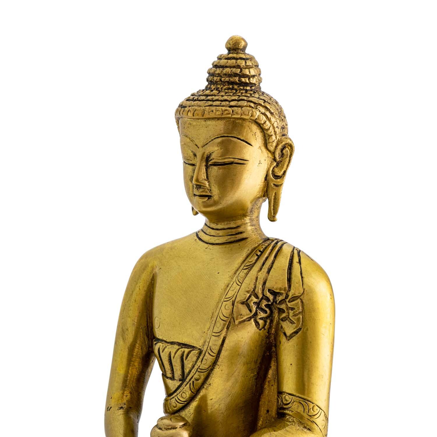 Buddha szobrok - Buddha Amithaba szobor - Sárgaréz - 20 cm  Amithaba Buddha egyike az 5 transzcendens Buddhának, a Dhyanai Buddháknak.  