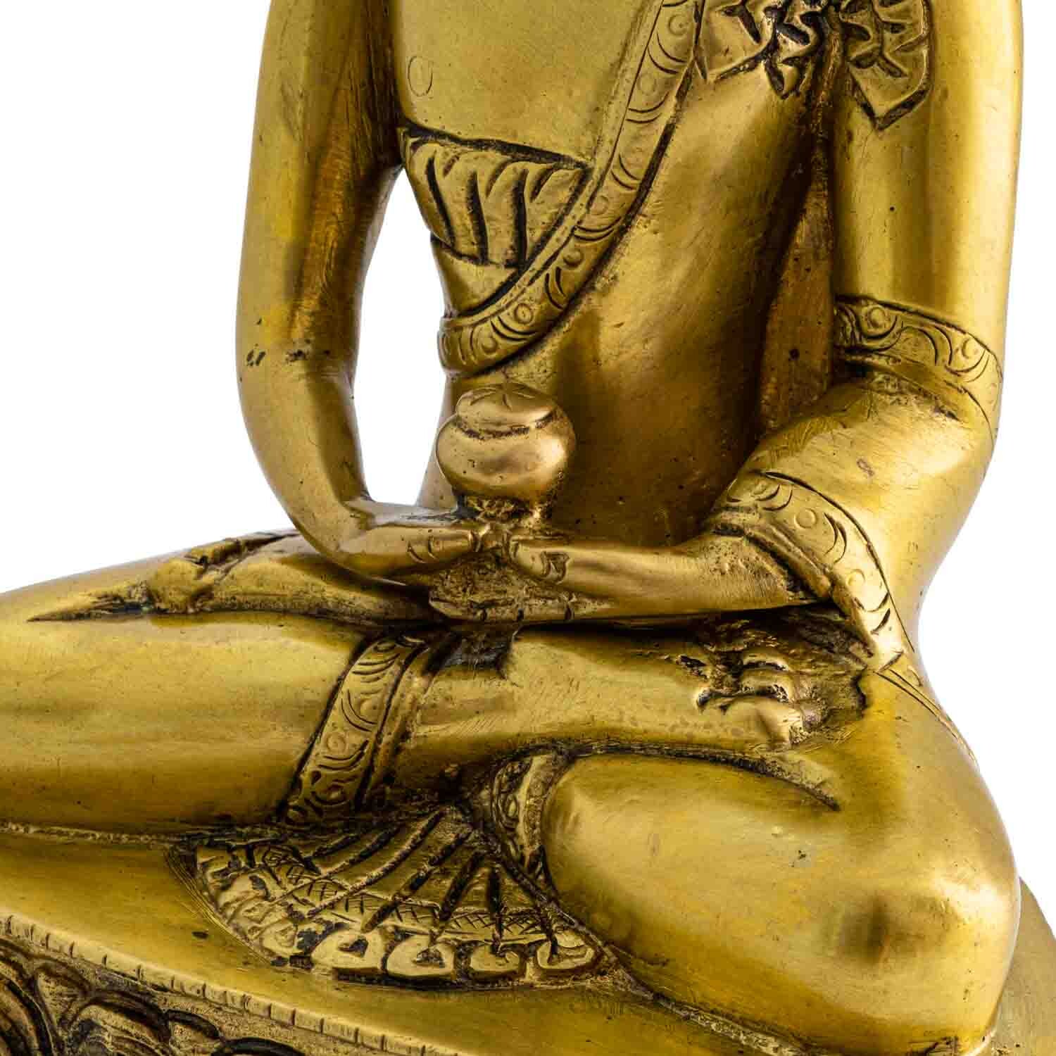 Buddha szobrok - Buddha Amithaba szobor - Sárgaréz - 20 cm  Amithaba Buddha egyike az 5 transzcendens Buddhának, a Dhyanai Buddháknak.  