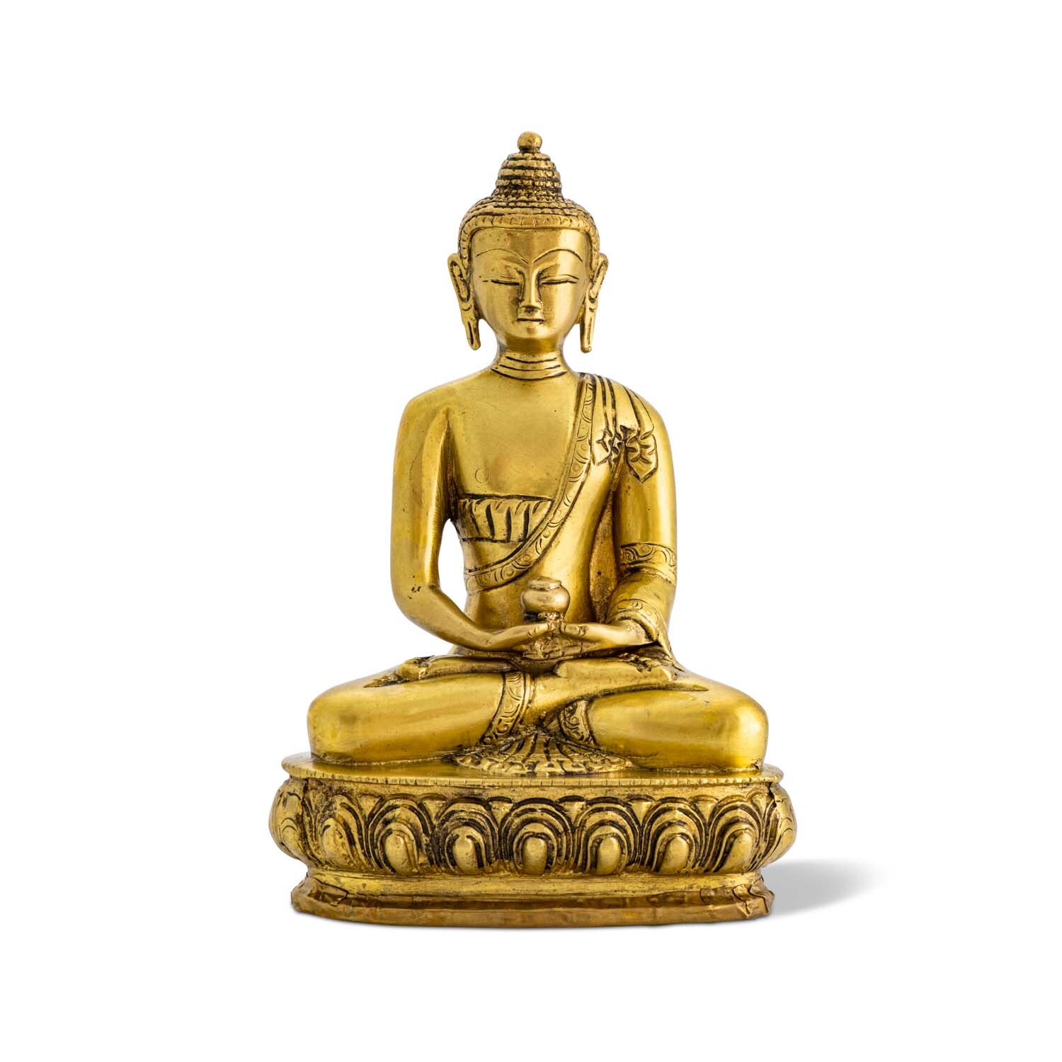 Buddha szobrok - Buddha Amithaba szobor - Sárgaréz - 20 cm  Amithaba Buddha egyike az 5 transzcendens Buddhának, a Dhyanai Buddháknak.  