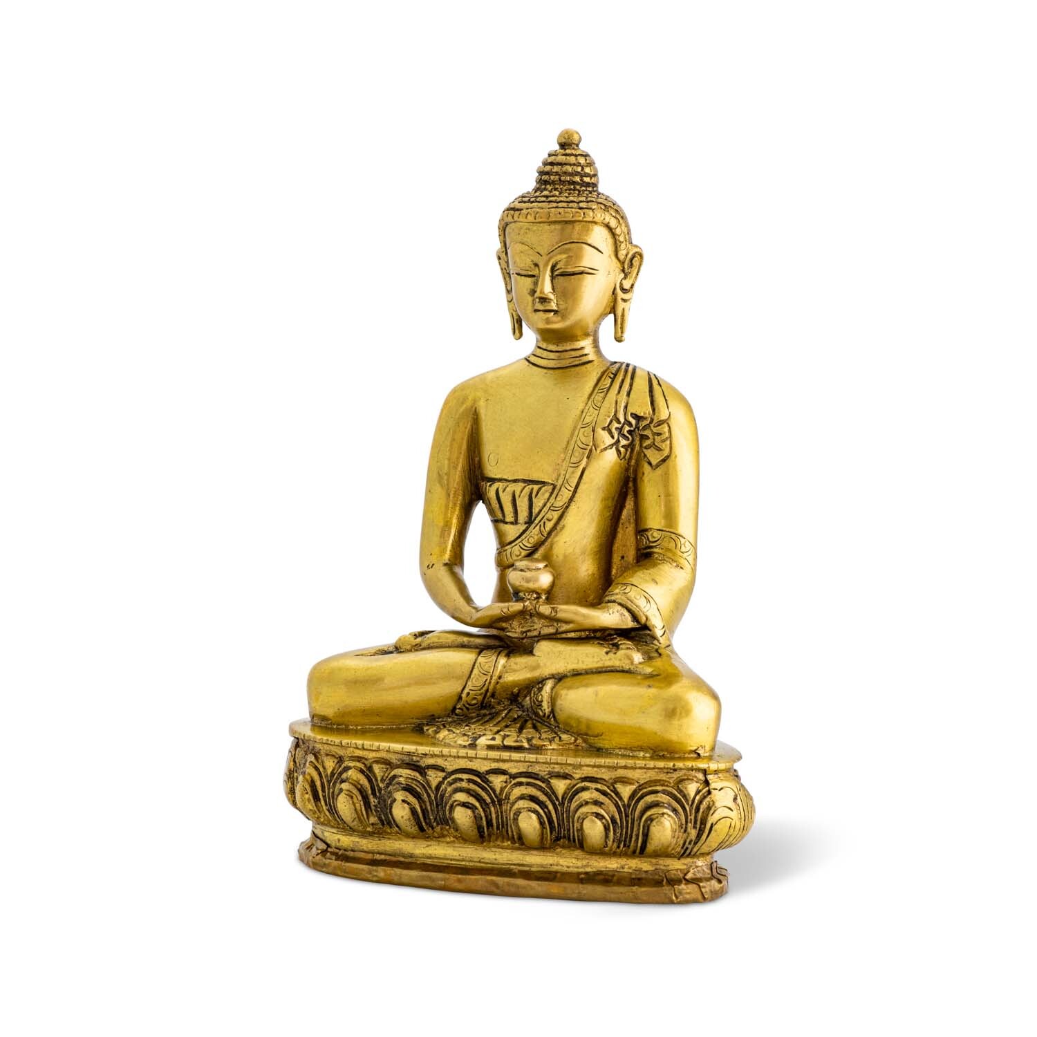 Buddha szobrok - Buddha Amithaba szobor - Sárgaréz - 20 cm  Amithaba Buddha egyike az 5 transzcendens Buddhának, a Dhyanai Buddháknak.  