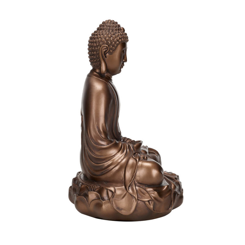 Buddha szobrok - Buddha Amithaba szobor - Bronzszínű - 29 cm  A v&eacute;gtelen f&eacute;ny Buddh&aacute;ja. Amit&aacute;bha Buddha a leg 