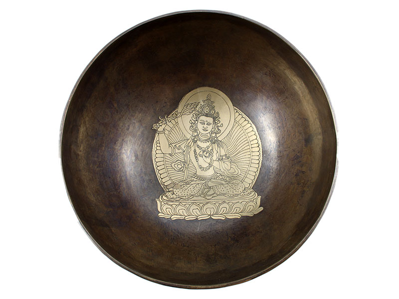 Gravírozott kézi hangtálak - Gravírozott hangtál - Majushri - OM évforduló